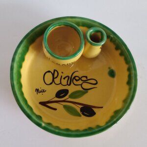 French pottery olive dish